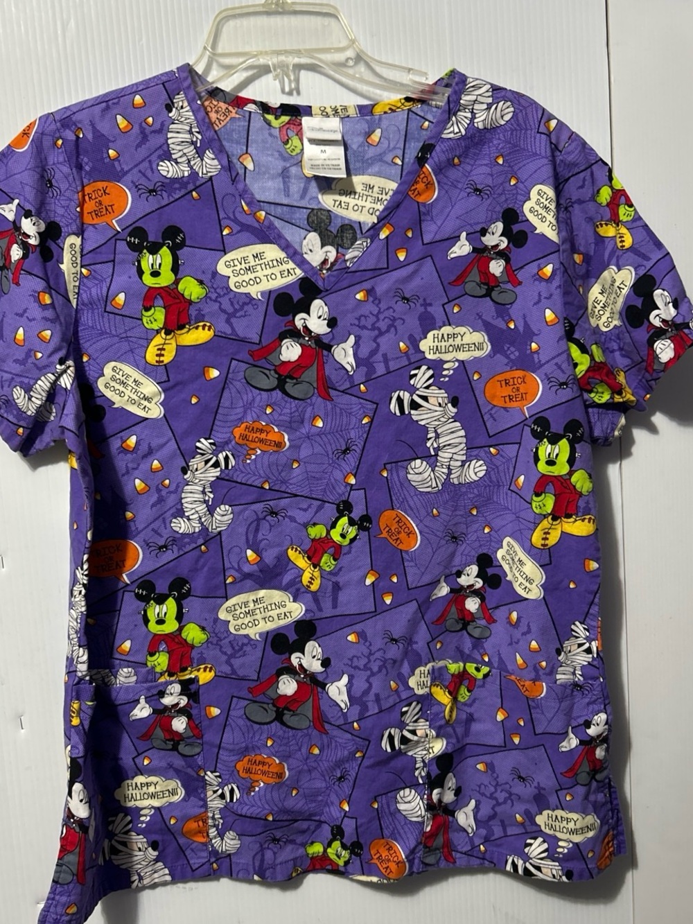 Disney Mickey Mouse Halloween Kids V-Neck Top - Purple